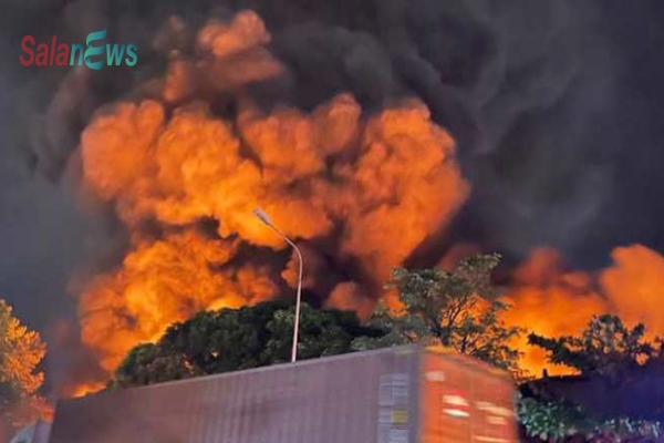 Kinh hoàng clip cháy đỏ trời công ty ngũ cốc rộng 1000m2 trong KCN Sóng Thần Bình Dương