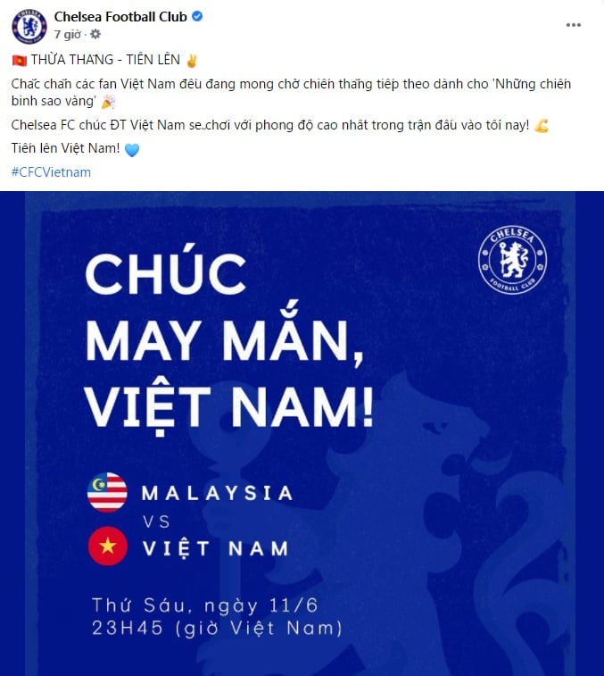 Việt Nam đấu Malaysia, Chelsea có lời nhắn gửi - Bóng Đá