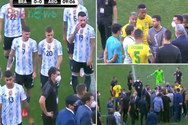 Đá 7 phút, Messi và cầu thủ Argentina ngừng thi đấu để phản đối cảnh sát Brazil